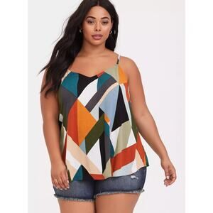 Torrid | Geometric-Print Sophie Crinkle Gauze Swing Cami Tank Top 6X Plus